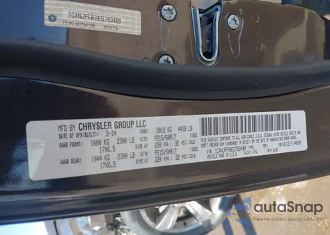 2014 Jeep Patriot High Altitude z USA, uszkodzony, nr VIN 1C4NJPFA8ED793480